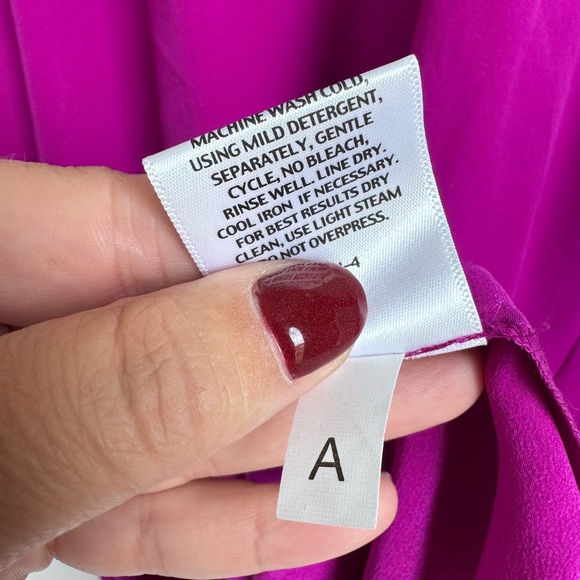 Eileen‎ Fisher Womens M pink Fuchsia 100% Silk Slip Dress Double Spaghetti Strap - Picture 6 of 6